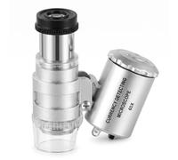 Loupe De Bijoutier 60X avec LED UV - Mini Microscope De Poche pour Bijoux | Mini Microscope de Poche 60X Avec Double Éclairage LED et UV Lentille Acrylique et Boîtier ABS 32g Idéal pour les Bijoux