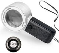 Loupe de bijoutier grossissante 30X avec 3 LED et lumière UV - Lentilles anti-rayures - Haute clarté - Pour diamants et bijoutiers