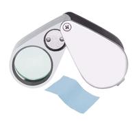 Loupe de bijoutier - Grossissement 40x - En métal - Avec lumière LED/UV - Loupe de bijoutier LED - Pour bijoutiers, pierres précieuses, diamants, plantes, pièces de monnaie, bijoux, antiquités