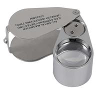 Loupe de bijoutier, grossissement 40x, en métal, loupe pliante avec lumière LED et UV, loupe pour diamants, bijoutiers, pièces de monnaie, timbres