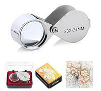 Loupe de bijoutier, grossissement x30, en métal, loupe de poche, petite loupe de poche, grande clarté et légèreté, loupe d'horlogerie, lunettes grossissantes pour le travail étroit, bijoux, antiquités