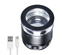 Loupe de bijoutier rechargeable x10 avec lumière LED et échelle réticule amovible, champ de vision de 25 mm, mise au point réglable, loupe de bijoux pour pierres précieuses, pièces de monnaie, montres
