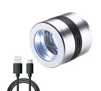 Loupe de bijoutier rechargeable x10, loupe avec lumière LED et UV, loupe de boucle de bijoux avec lumière, grossissement x10, échelle de vue de 2,4 cm pour pierres précieuses, pièces de monnaie