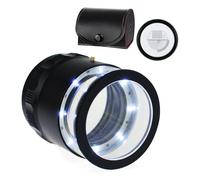 Loupe de bijoutier x10 avec échelle grossissante, loupe avec diagramme d'échelle, 8 lumières LED, champ de vision de 25 mm, loupe de bijoux pour pierres précieuses, pièces de monnaie, timbres, montres