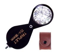 Loupe De Bijoux Portable Grossissement 15X Lentille En Verre Optique Pour L'inspection Des Bijoutiers Et Des Collectionneurs