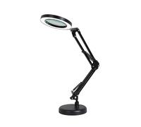 Loupe de Bureau 8X, Lampe Loupe avec 64 LEDs, Luminosité Réglable 10 Niveaux, Bras Pliable, Lunette Grossissante pour Impression et Gravure - Éclairage sans Scintillement, (Noire)