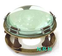 Loupe de bureau de style vintage en laiton vieilli avec 5 pieds à main levée