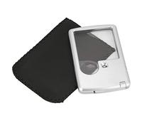 Loupe de Carte de crédit avec lumière LED carrée loupe carrée de Poche 3X 6X lentille avec étui en Cuir pour Lire Les Bijoux d'inspection