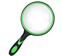 Loupe de Lecture 100mm Gros Grossissement Portable avec Poignée en Caoutchouc Souple Antidérapante Diamètre de 100 mm pour Lire des Livres Verre véritable pour Lire des Journaux Mots Croisés