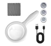 Loupe de Lecture, 2X 13X Loupe Grossissante à Main avec 33 Lumières LED Lumineuse USB Rechargeable pour Lecture, Bijoux, Seniors, Malvoyant, Observation (Blanc)