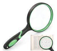Loupe de lecture 30 x pour enfants - Grande définition - 100 mm - Avec poignée en caoutchouc anti-chute - Pour livres de sciences, journaux, lecture, observation des insectes - Vert
