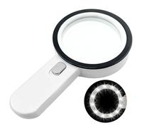 Loupe de Lecture avec 12 LED Lumière,Loupe Eclairante à Main pour Journaux,Lecture,Seniors, Malvoyant,l’intérêt des Enfants Explorer,Observation et Travaux Manuels