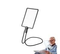 Loupe de Lecture avec lumière, Rechargeable Loupe De Lecture Rectangulaire, Col De Cygne Flexible Loupe Eclairante Main Libre pour Personnes âgées, Lecture, Carte, Bijoux