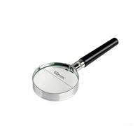 Loupe de lecture compacte à 5 lentilles de 60 mm, grossissement de 90 mm, pour timbres, lentille en verre avec métal Han (60 mm)