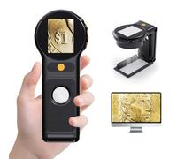 Loupe de Lecture Éclairée, 200X Microscope Numérique Pliable, Microscope Portable avec 8 LED pour Journaux, Lecture, Bijoux, Seniors, Malvoyant, Observations et Travaux Manuels