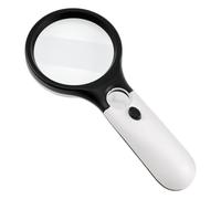 Loupe de Lecture Grossissante avec Lumière LED Intégrée, Loupe à Main 3X et 45X avec 3 Lampes Éclairantes, Lampe Loupe Portable pour Seniors et Enfants, Idéale pour Lecture, Bijoux, Couture, Artisanat