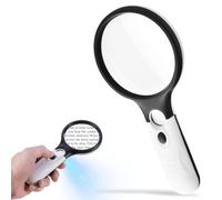 Loupe de Lecture, Loupe Grossissante à Main Loupe 10X avec 3 LED Lumière, Diamètre de La Lentille : 9 cm, Loupe de Lecture Éclairante, Adaptée Aux Personnes âgées et Aux Enfants pour Lire