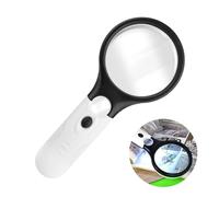 Loupe de Lecture, Loupe Grossissante à Main Loupe 3X 45X avec 3 LED Lumière, Loupe avec lumière, Loupe de Lecture Éclairante, pour Lecture, Bijoux, Artisanat