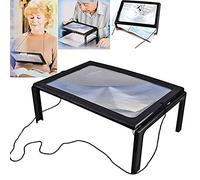 Loupe de Lecture Mains Libres, loupe éclairante Pleine Page 3X avec Lampe LED 4 LED, à Suspendre Autour du Cou pour travaux manuels, Broderie, Tricot, Couture, Lecture.