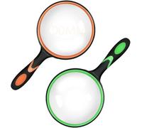 Loupe de Lecture Paquet de 2 100mm Gros loupe 10x avec Poignée en Caoutchouc Souple Antidérapante Diamètre de 100 mm pour Lire des Livres Verre véritable pour Lire des Journaux Mots Croisés