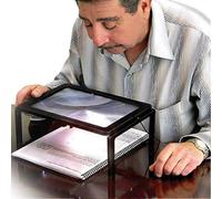 Loupe De Lecture Pleine Page, Grande Loupe Rectangulaire Portative Avec 12 Led, Grossissement 3x, Idéale Pour Les Personnes Âgées, Fonctionne Avec 2 Piles Aa (Non Incluses).