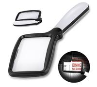 Loupe de Lecture Pliable à Main avec lumière, loupe de Lecture rectangulaire Grand Format 6X avec LED à intensité Variable pour Les Personnes âgées atteintes de dégénérescence maculaire, journaux