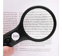 Loupe de Lecture Poche Éclairée 3X 45X Loupe avec lumière avec 3 Led loupe de liseur Verre Lentille de Grossissement Portable Loupe Optique legere Haute Clarté pour Senior Bijoulier Horloger Artisanat