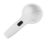 Loupe de lecture portative Glass 10X, loupe éclairée avec 3 lumières LED pour personnes âgées et enfants 2.95 pouces blanc