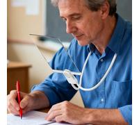 Loupe de Lecture pour Malvoyant - Loupe Grossissante 2X Col de Cygne Magnétique, 180x120mm Grande Surface, Main Libre Portée au Cou, sur Table ou à la Main, Lentille Acrylique Haute Transparence