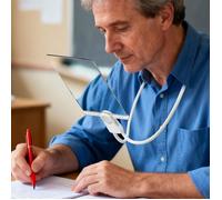 Loupe de Lecture pour Malvoyant - Loupe Grossissante 2X Col de Cygne Magnétique,180x120mm Grande Surface,Main Libre Portée au