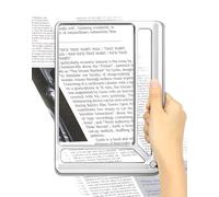 Loupe de Lecture Tobegiga x6, loupe de Poche pour Livres, Grande loupe rectangulaire pour la Lecture de journaux, loupe Pleine Page améliorée, Argent