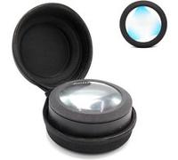 FISHTEC Loupe A Poser - Presse Papier - Système Touch - Dioptrie : Grossissement X5 - Eclairante 3 LED - Idéal pour Lecture, Journaux, Magazines, Travail de Précision- Aluminium