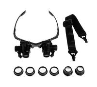 Loupe de lunettes 10 x 15 x 20 x 25 x LED double yeux pour bijoux