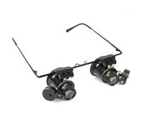 Loupe de montre avec éclairage LED, double cache-œil, loupe de bijoutier, monture de lunettes ajustable pour diverses utilisations au bureau et à