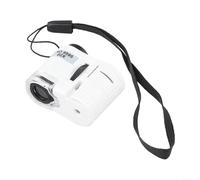 Loupe de poche 60x LED pour mini microscope pour bijoux, pièces de monnaie, timbres - Outil d'inspection double lumière blanche UV argenté 45 mm (blanc)