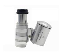 Loupe de Poche 60x - minii Microscope grossissant 60x avec Poche Lumineuse LED | Loupe de Bijoux pour Bijoux Faits à la Main, pièce de Monnaie en Diamant (1,42 x 1,57 x 0,79 Pouces)