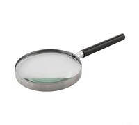 Loupe de poche grossissante x5 avec poignée en métal - 75 mm, 90 mm, 100 mm de diamètre pour la lecture, l'inspection et l'utilisation industrielle (100 mm)