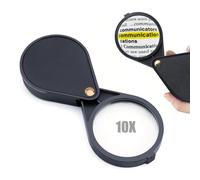 Loupe de Poche Portable, Loupe de Lecture en Cuir PU, Portable Senior Eye Ring Loupe avec Lentille de 6,5 cm de Diamètre pour Bijoux Roches Pièces de Monnaie Montres et Antiquités