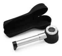 FISHTEC Loupe A Poser - Presse Papier Système Touch Dioptrie : Grossissement X5 Eclairante 3 LED Idéal pour Lecture, Journaux, Magazines, Travail de Précision- Aluminium 2 Piles Fournies