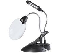 Loupe de table avec lampe LED, avec serre-joint, noir