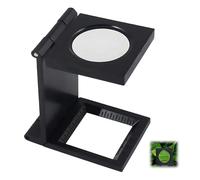 Loupe de Table Compte Fils, Pliable Loupe de Table 10X 28mm Pliable Compteur de Fils avec Échelle Grossissement de 10x Grande Lentille pour Travail Bureau Maison Réparation Hobby Artisanat Journaux