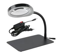 Loupe de Table en Verre grossissant 10X 8X avec Lampe d'illuminateur de lumière annulaire réglable à 48 LED(8X)
