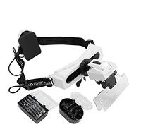 Loupe de tête LED, lunettes loupe grossissante avec éclairage LED pour travaux rapprochés, lecture bijoutier, couture et bricolage
