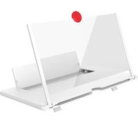 loupe d'écran de téléphone 3D HD 12 pouces Support de film de protection des yeux Angle réglable pliable Support antidérapant Blanc _ 12inch