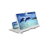 Loupe d'écran de téléphone portable de 30,5 cm - HD 3D - Pour films et vidéos - Support pliable avec amplificateur d'écran - Prend en charge tous les smartphones (blanc, 30,5 cm)