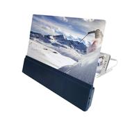 Loupe d'écran innovante pour smartphones, support pliable pour téléphone portable en ABS bleu marine et acrylique 3D HD, focale réglable pour un