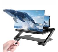 Loupe d'écran pliable 3D pour téléphone avec qualité Ultra HD et support réglable, compatibilité universelle pour tous les smartphones, comprend une télécommande Bluetooth pour une meilleure