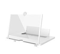 Loupe d'écran pour téléphone, amplificateur d'écran HD 3D pour téléphone portable - Support pliable - Design à tirer - Pour homme ou papa - Anniversaire - Blanc - 35,6 cm