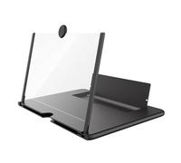 Loupe d'écran pour téléphone, amplificateur d'écran HD 3D pour téléphone portable - Support pliable - Design à tirer - Pour homme ou papa - Anniversaire - Noir - 25,4 cm
