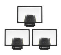 Loupe D'écran pour Téléphone Portable 3 Pièces, Agrandisseur 3D Noir | PP et Pvc, Grossissement 2 à 3 Fois, Hauteur Réglable, pour Téléphone et Cellphone
